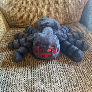 Minecraft 12" Plushie Guy Spider Plush Toy Medium Size 12" Dark Grey and Black